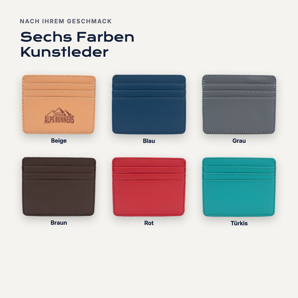 Kartenetui X Ford Alps Runners: die Kunstleder-Farben