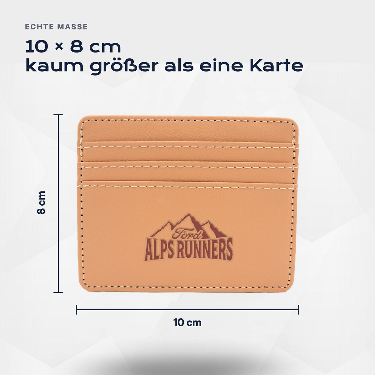Kartenetui X Ford Alps Runners von Atelier Guillot: 10 × 8 cm, kaum größer als eine Karte