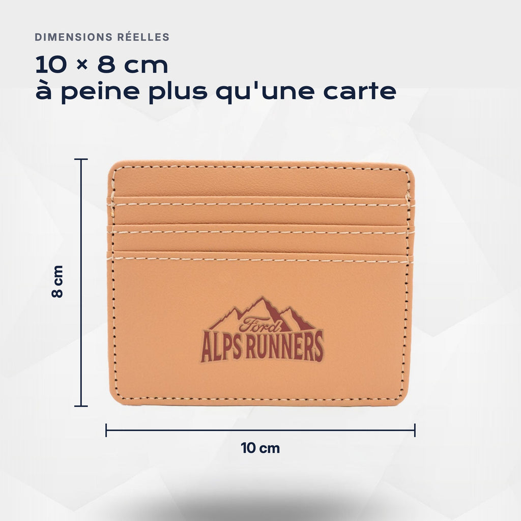 Porte-carte bancaire X Ford Alps Runners Atelier Guillot : 10 × 8 cm, à peine plus qu'une carte