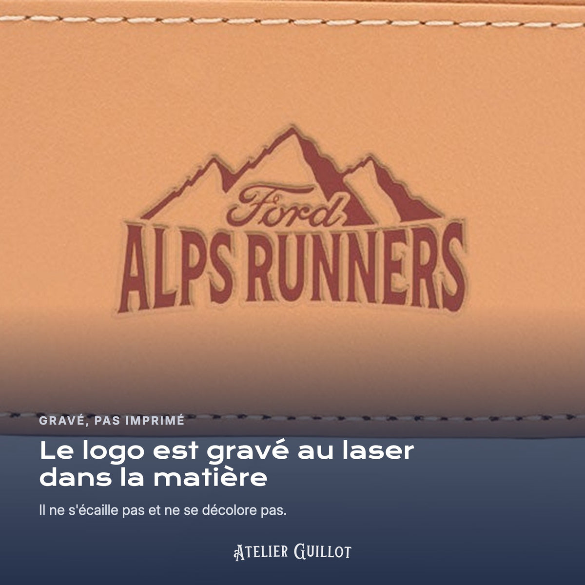 Logo X Ford Alps Runners gravé au laser dans le simili cuir
