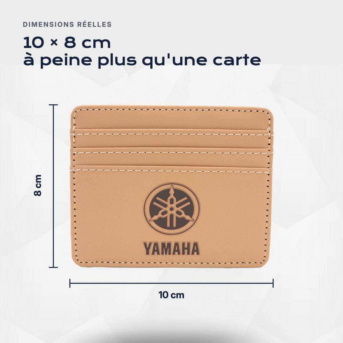 Porte-carte bancaire Yamaha Atelier Guillot : 10 × 8 cm, à peine plus qu'une carte