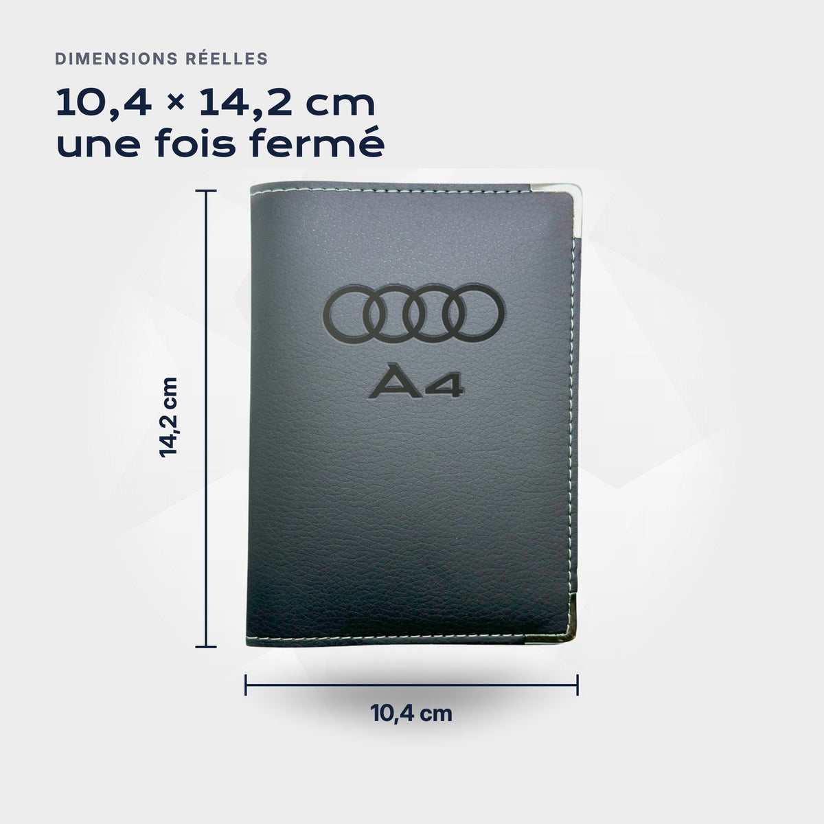Porte-carte grise Audi A4 Atelier Guillot : 10,4 × 14,2 cm une fois fermé