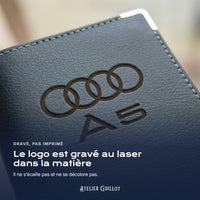 Logo Audi A5 gravé au laser dans le simili cuir