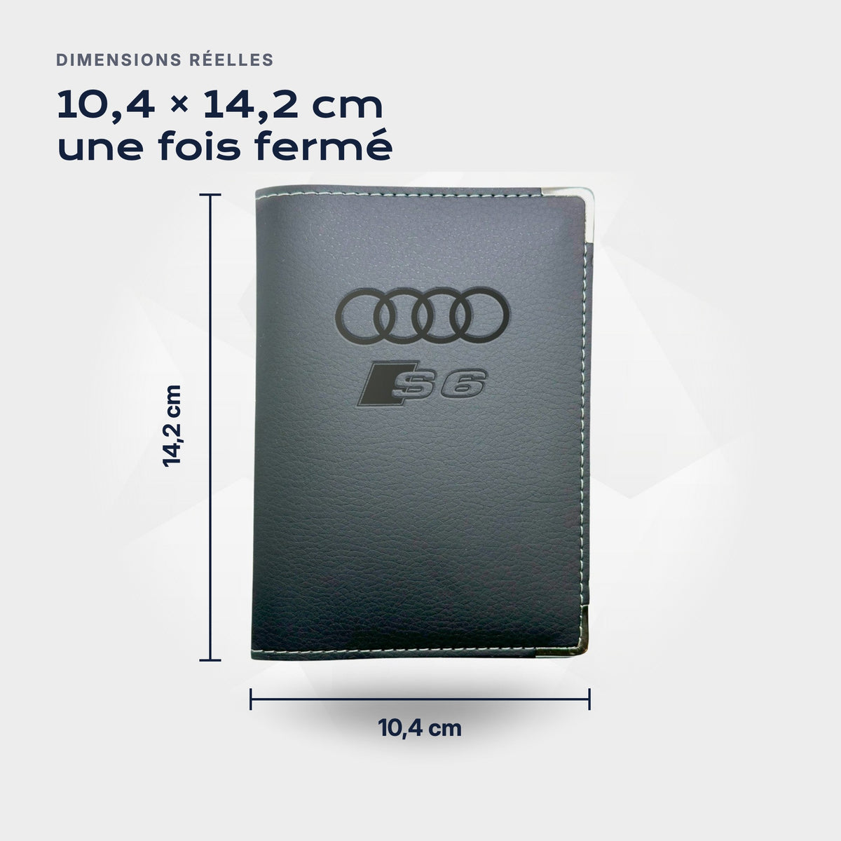 Porte-carte grise Audi S6 Atelier Guillot : 10,4 × 14,2 cm une fois fermé