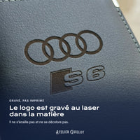 Logo Audi S6 gravé au laser dans le simili cuir