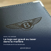 Logo Bentley gravé au laser dans le simili cuir