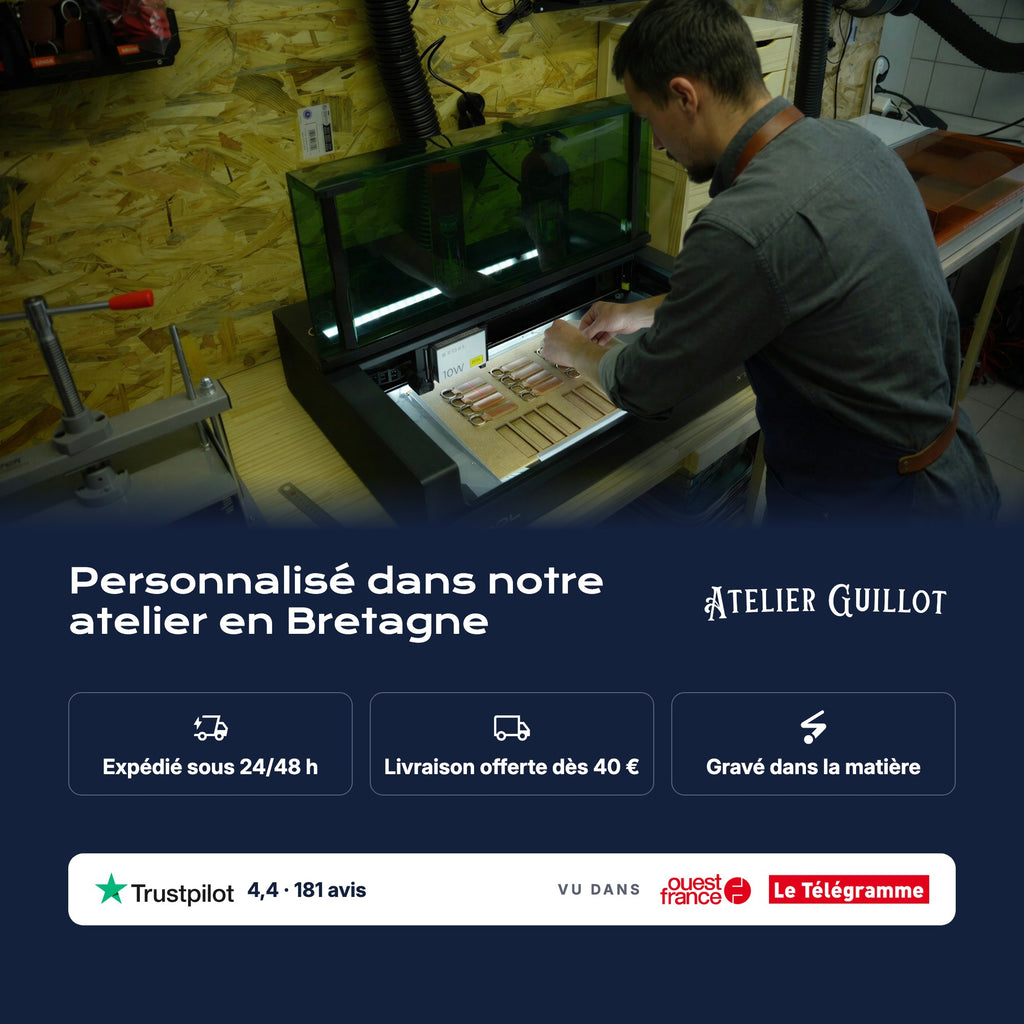 Personnalisé dans l'atelier Atelier Guillot en Bretagne, expédié sous 24/48 h
