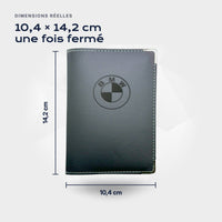 Porte-carte grise BMW Atelier Guillot : 10,4 × 14,2 cm une fois fermé