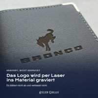 Logo Bronco, per Laser in Kunstleder graviert