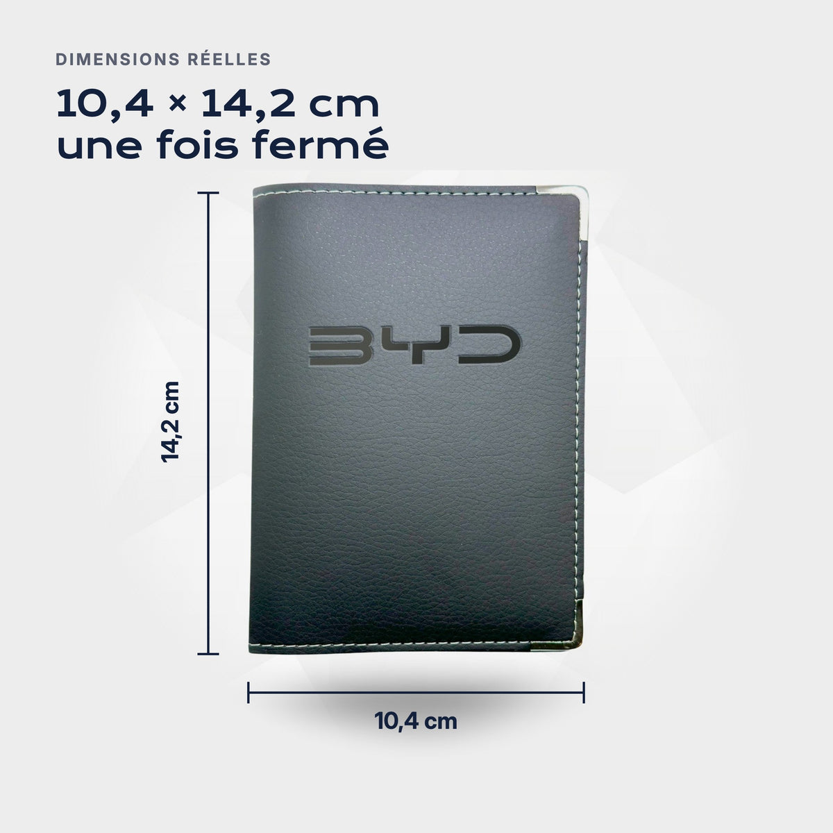 Porte-carte grise BYD Atelier Guillot : 10,4 × 14,2 cm une fois fermé