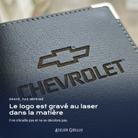 Logo Chevrolet gravé au laser dans le simili cuir