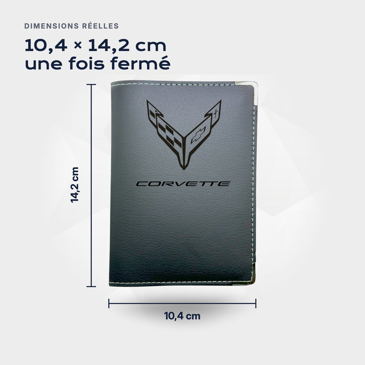 Porte-carte grise Corvette Atelier Guillot : 10,4 × 14,2 cm une fois fermé
