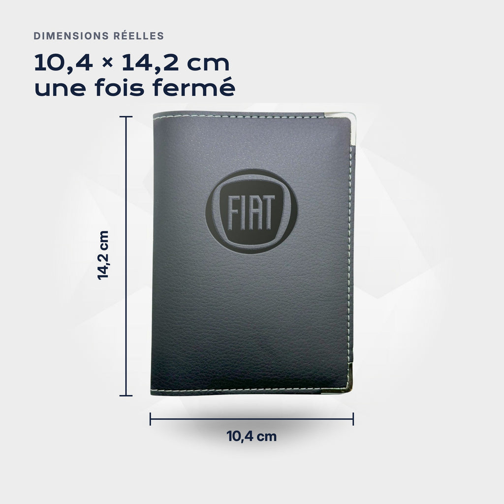 Porte-carte grise Fiat Atelier Guillot : 10,4 × 14,2 cm une fois fermé
