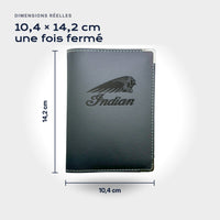 Porte-carte grise Indian Motorcycle Atelier Guillot : 10,4 × 14,2 cm une fois fermé