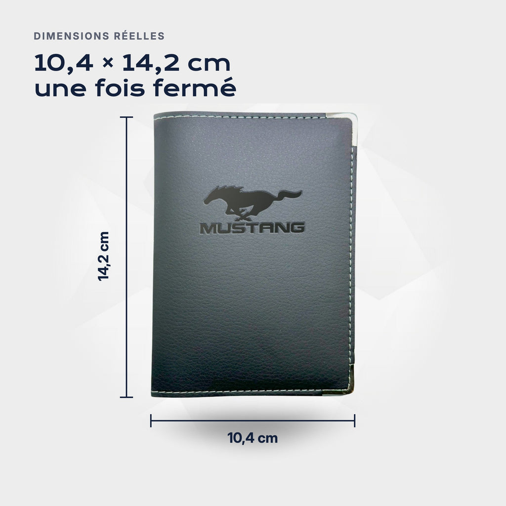 Porte-carte grise Mustang Atelier Guillot : 10,4 × 14,2 cm une fois fermé