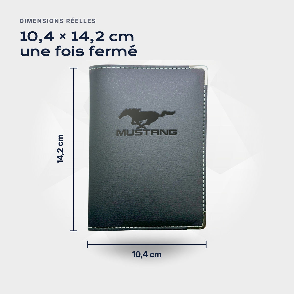 Porte-carte grise Mustang Atelier Guillot : 10,4 × 14,2 cm une fois fermé