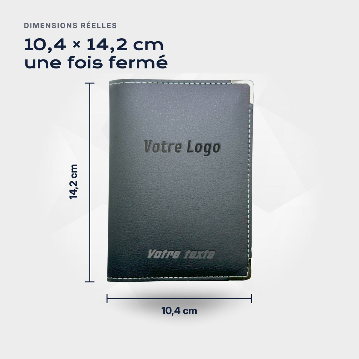 Porte-carte grise Personnalisé Atelier Guillot : 10,4 × 14,2 cm une fois fermé