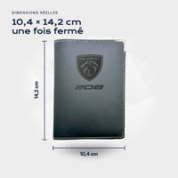 Porte-carte grise Peugeot 208 Atelier Guillot : 10,4 × 14,2 cm une fois fermé