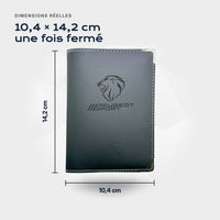 Porte-carte grise Peugeot Sport Atelier Guillot : 10,4 × 14,2 cm une fois fermé