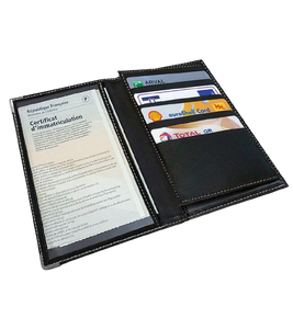 Porte Carte Grise ford en simili cuir avec plusieurs emplacement pour papier du véhicule