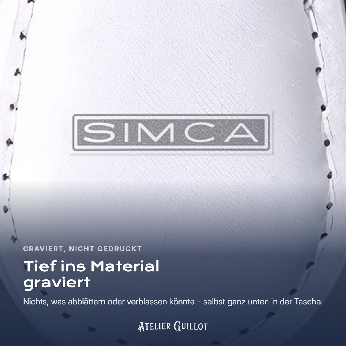 Logo Simca, per Laser in Kunstleder graviert
