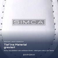 Logo Simca, per Laser in Kunstleder graviert