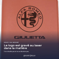 Logo Alfa Romeo Giulietta gravé au laser dans le simili cuir