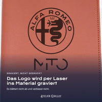 Logo Alfa Romeo Mito, per Laser in Kunstleder graviert