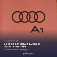 Logo Audi A1 gravé au laser dans le simili cuir