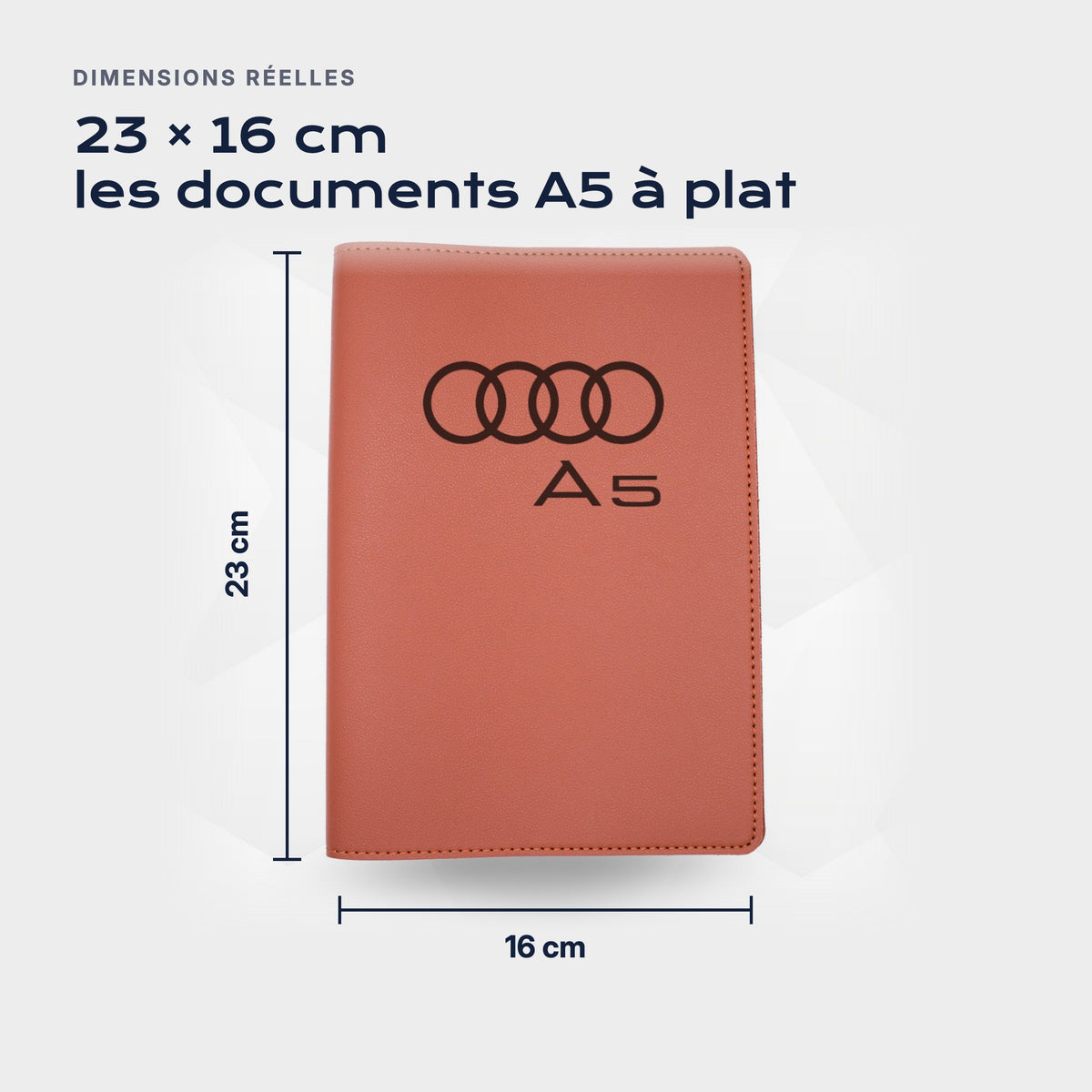 Porte-documents Audi A5 Atelier Guillot : 23 × 16 cm, les documents A5 à plat