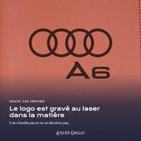 Logo Audi A6 gravé au laser dans le simili cuir