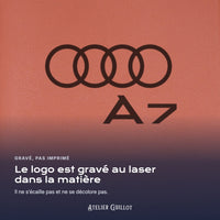 Logo Audi A7 gravé au laser dans le simili cuir