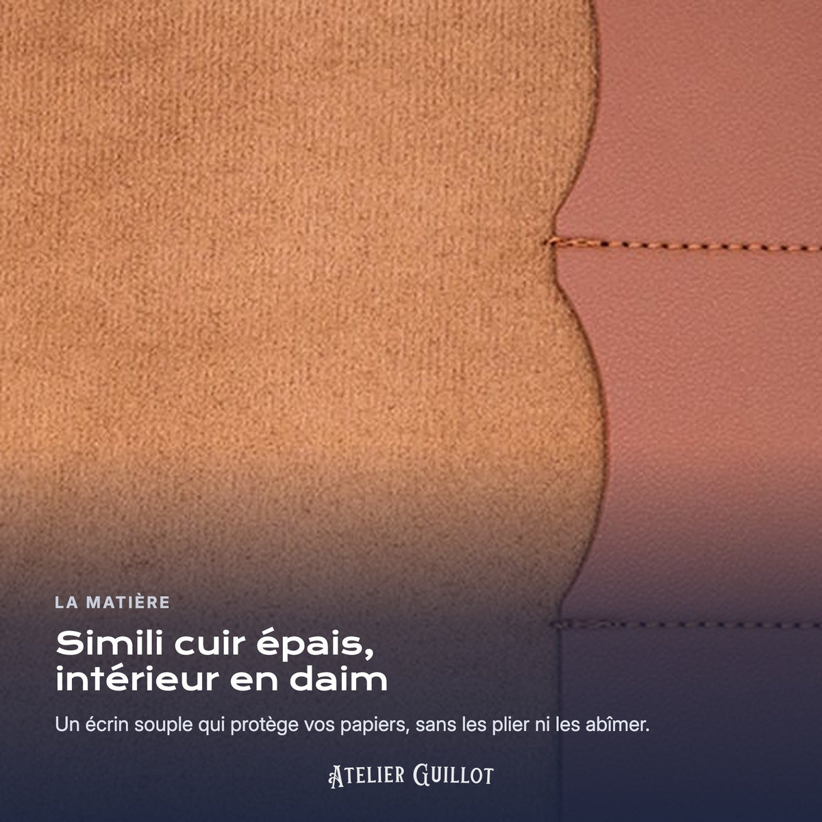 Simili cuir épais et intérieur en daim