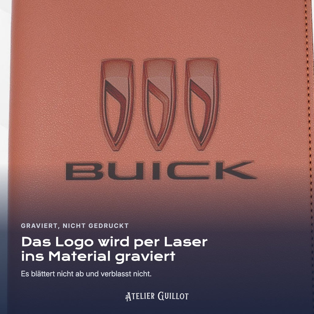 Logo BUICK, per Laser in Kunstleder graviert