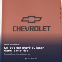 Logo CHEVROLET gravé au laser dans le simili cuir