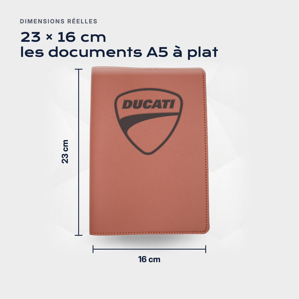 Porte-documents DUCATI Atelier Guillot : 23 × 16 cm, les documents A5 à plat