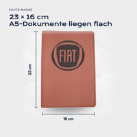 Fahrzeugmappe FIAT von Atelier Guillot: 23 × 16 cm, A5-Dokumente liegen flach