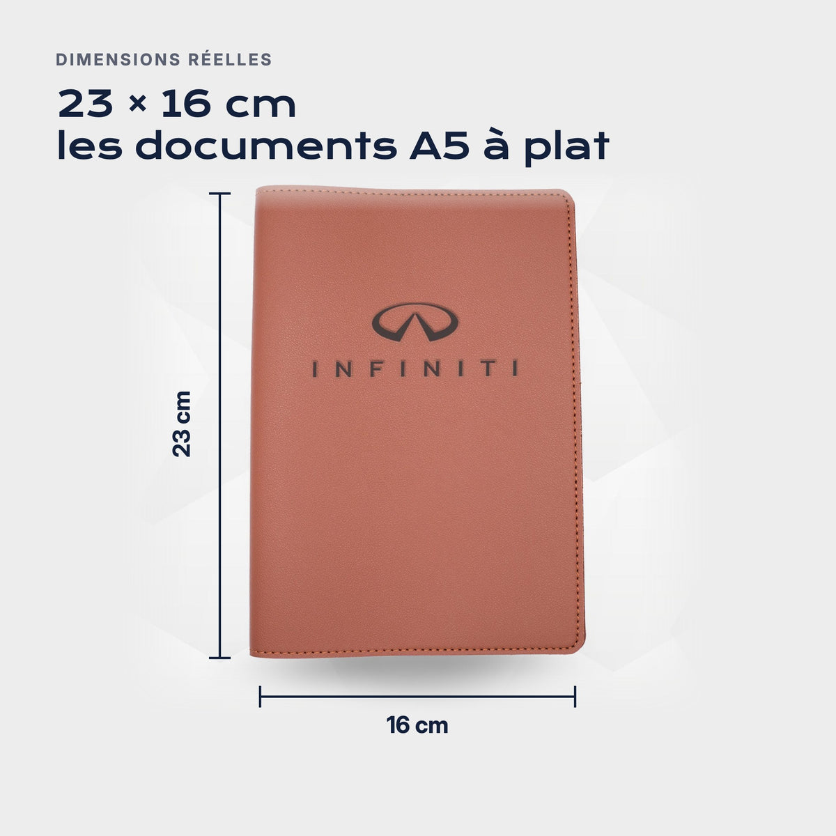 Porte-documents INFINITI Atelier Guillot : 23 × 16 cm, les documents A5 à plat