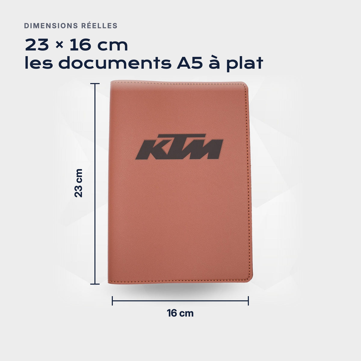 Porte-documents KTM Atelier Guillot : 23 × 16 cm, les documents A5 à plat