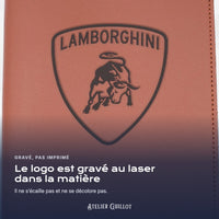 Logo LAMBORGHINI gravé au laser dans le simili cuir