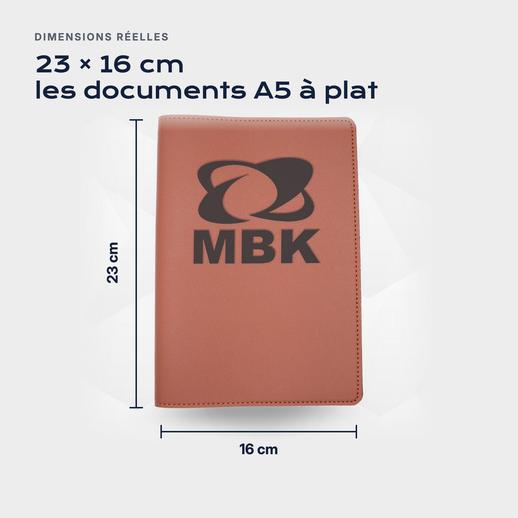 Porte-documents MBK Atelier Guillot : 23 × 16 cm, les documents A5 à plat