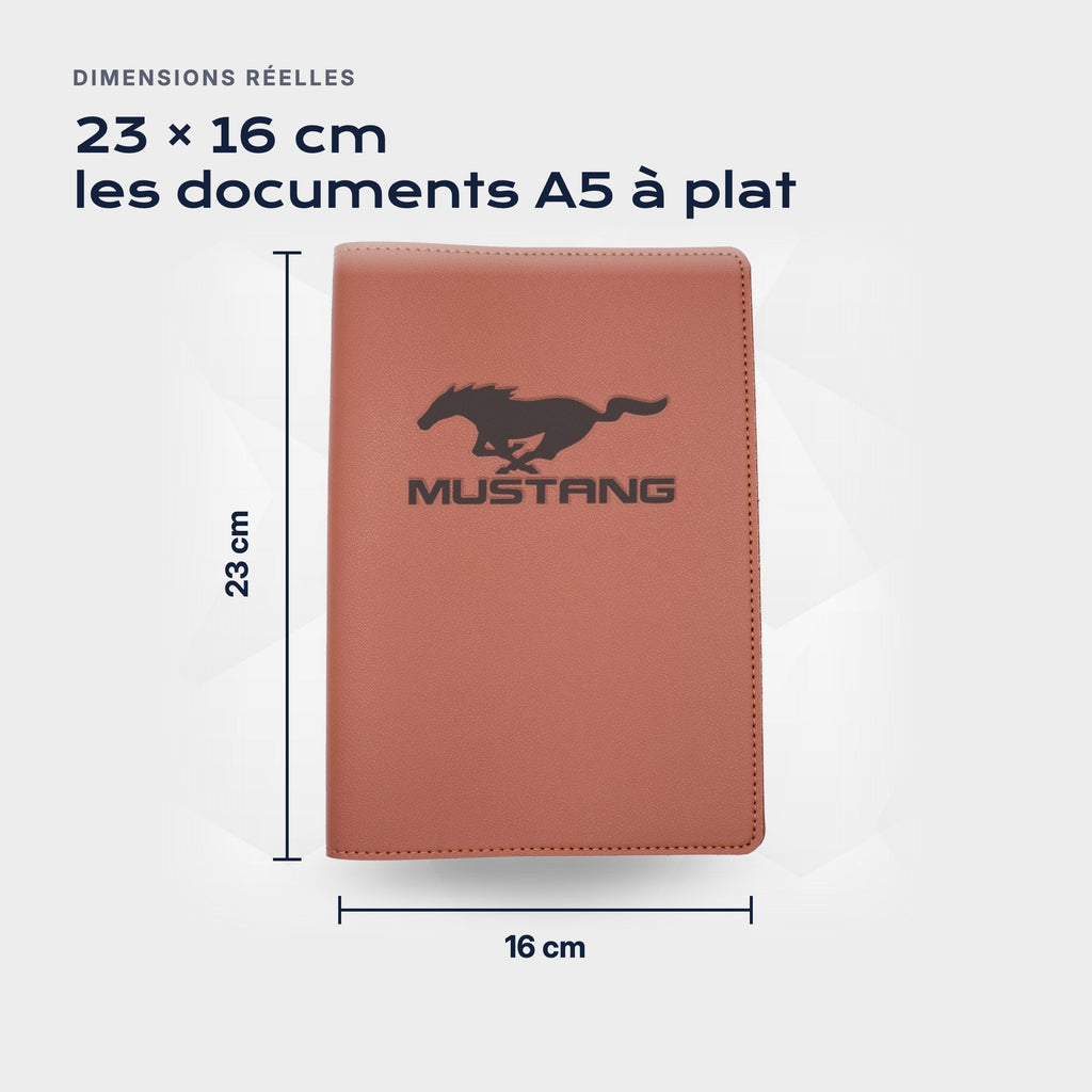 Porte-documents MUSTANG Atelier Guillot : 23 × 16 cm, les documents A5 à plat