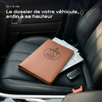 Porte-documents PARIS posé sur un siège, avec des factures