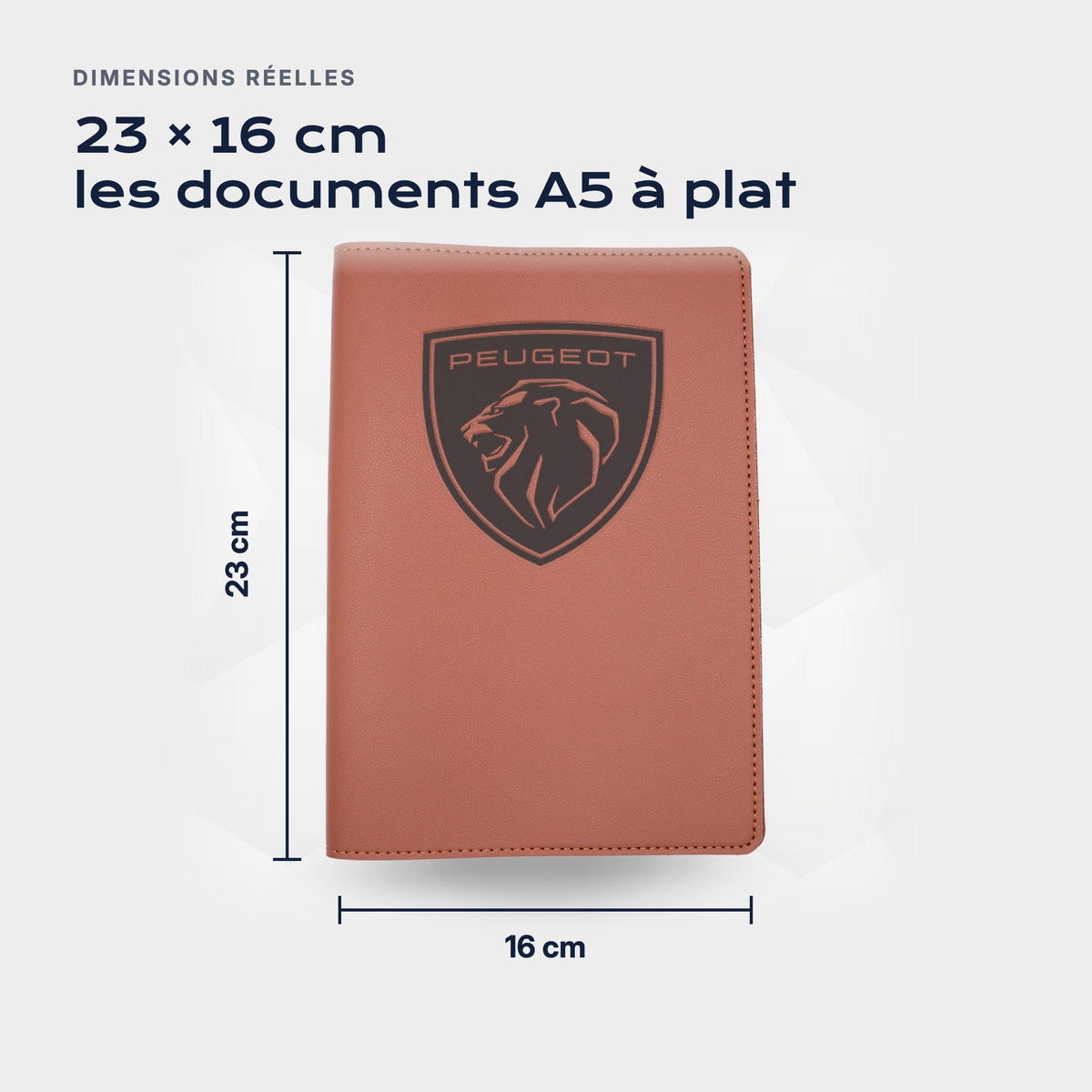 Porte-documents PEUGEOT Atelier Guillot : 23 × 16 cm, les documents A5 à plat