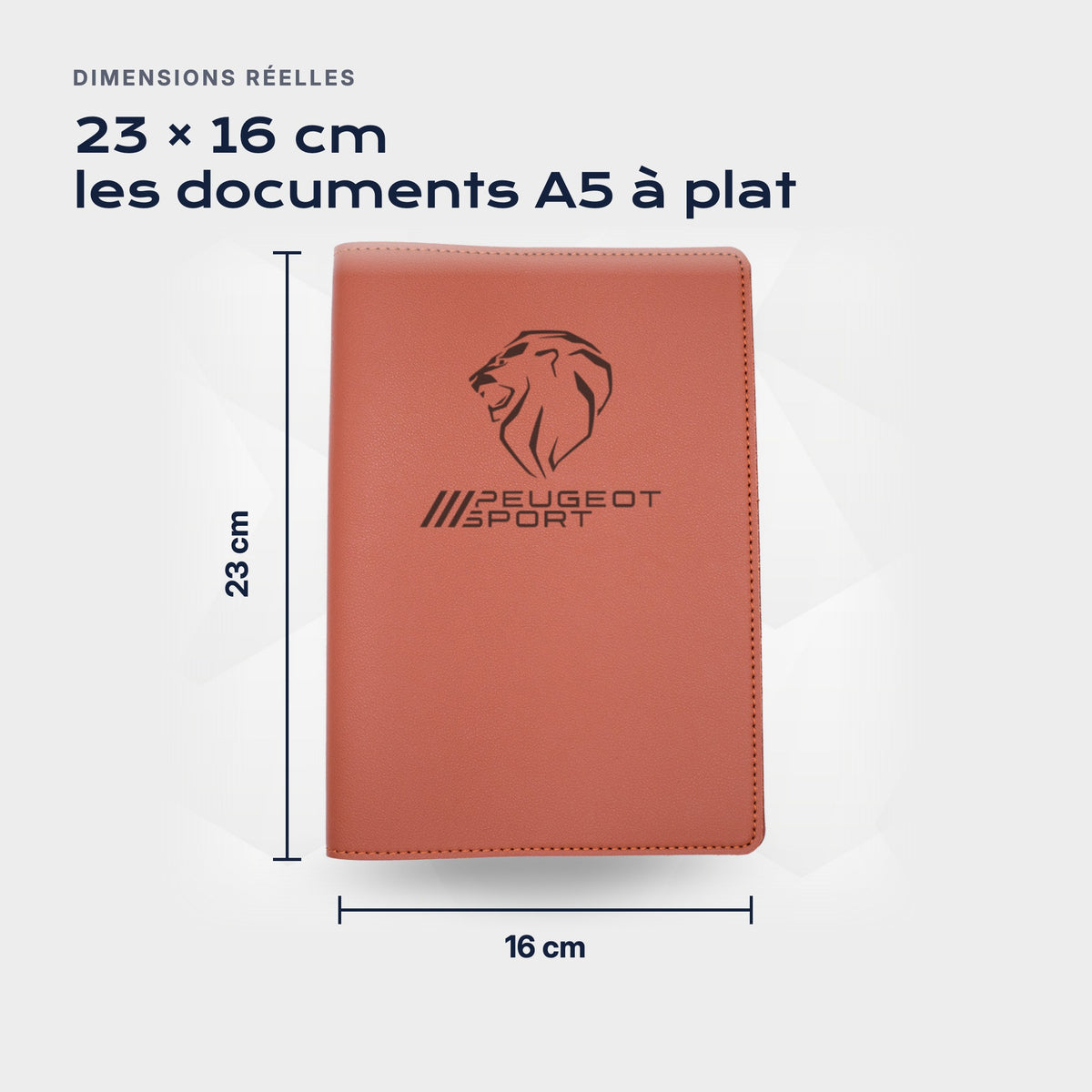 Porte-documents Peugeot Sport Atelier Guillot : 23 × 16 cm, les documents A5 à plat