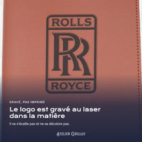 Logo ROLLS-ROYCE gravé au laser dans le simili cuir