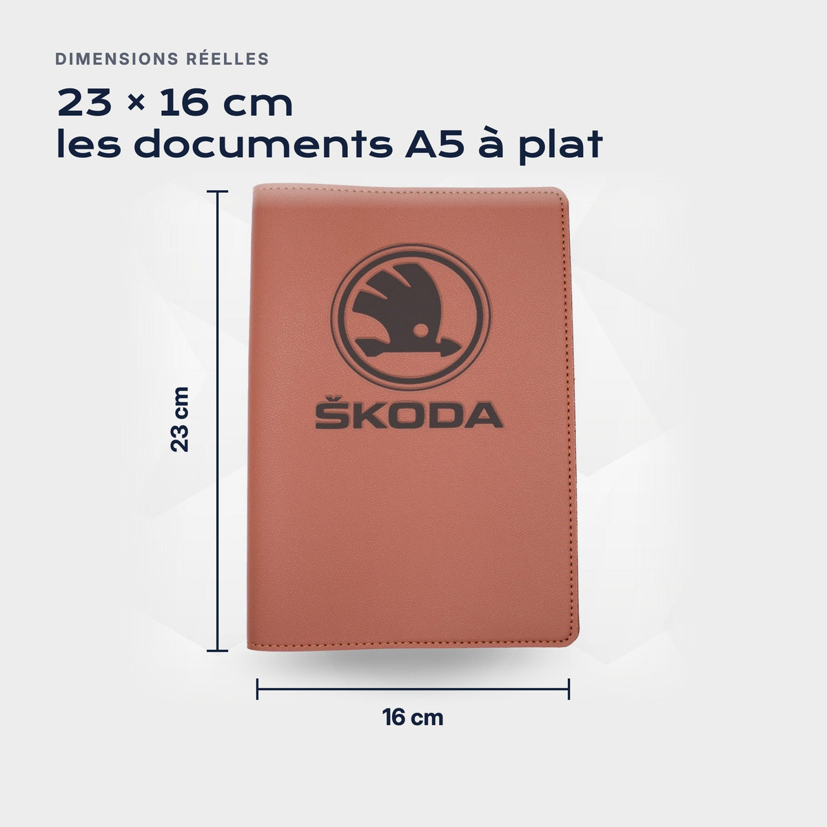 Porte-documents SKODA Atelier Guillot : 23 × 16 cm, les documents A5 à plat
