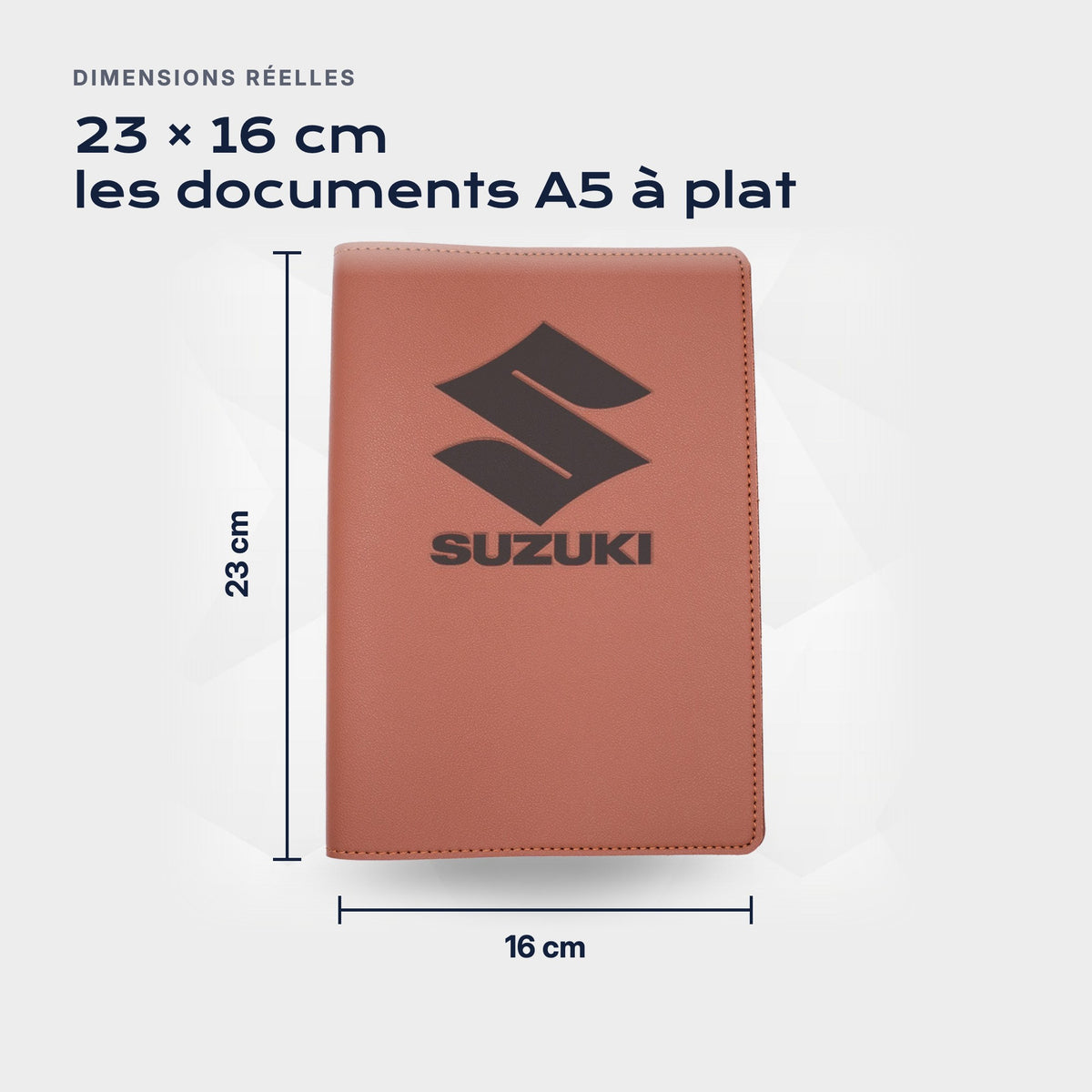 Porte-documents SUZUKI Atelier Guillot : 23 × 16 cm, les documents A5 à plat