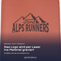 Logo X Ford Alps Runners, per Laser in Kunstleder graviert