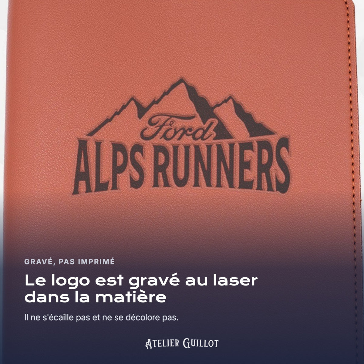Logo X Ford Alps Runners gravé au laser dans le simili cuir